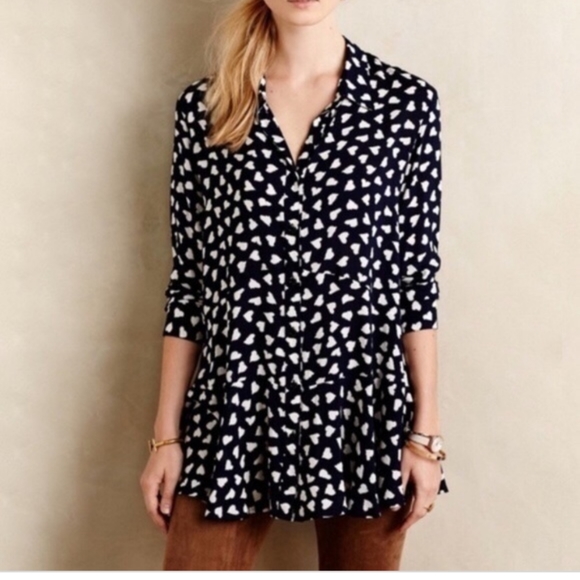 Anthropologie Tops - Anthropologie 11.1.TYLHO Heart Print Tunic Top M